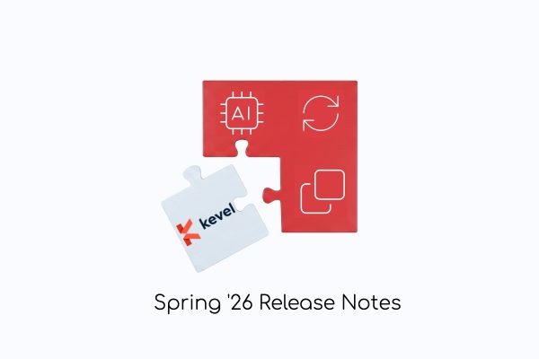 Banner zu den Release Notes für das Frühjahr 2026 mit Puzzleteilen und dem Kevel-Logo.